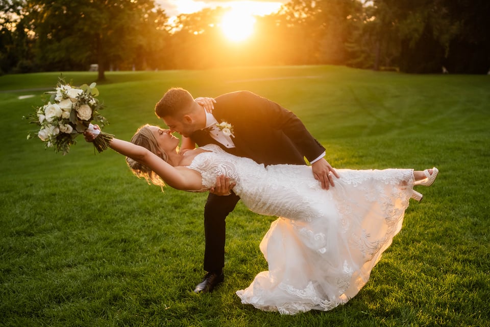 Julia and Jordan together during their wedding day