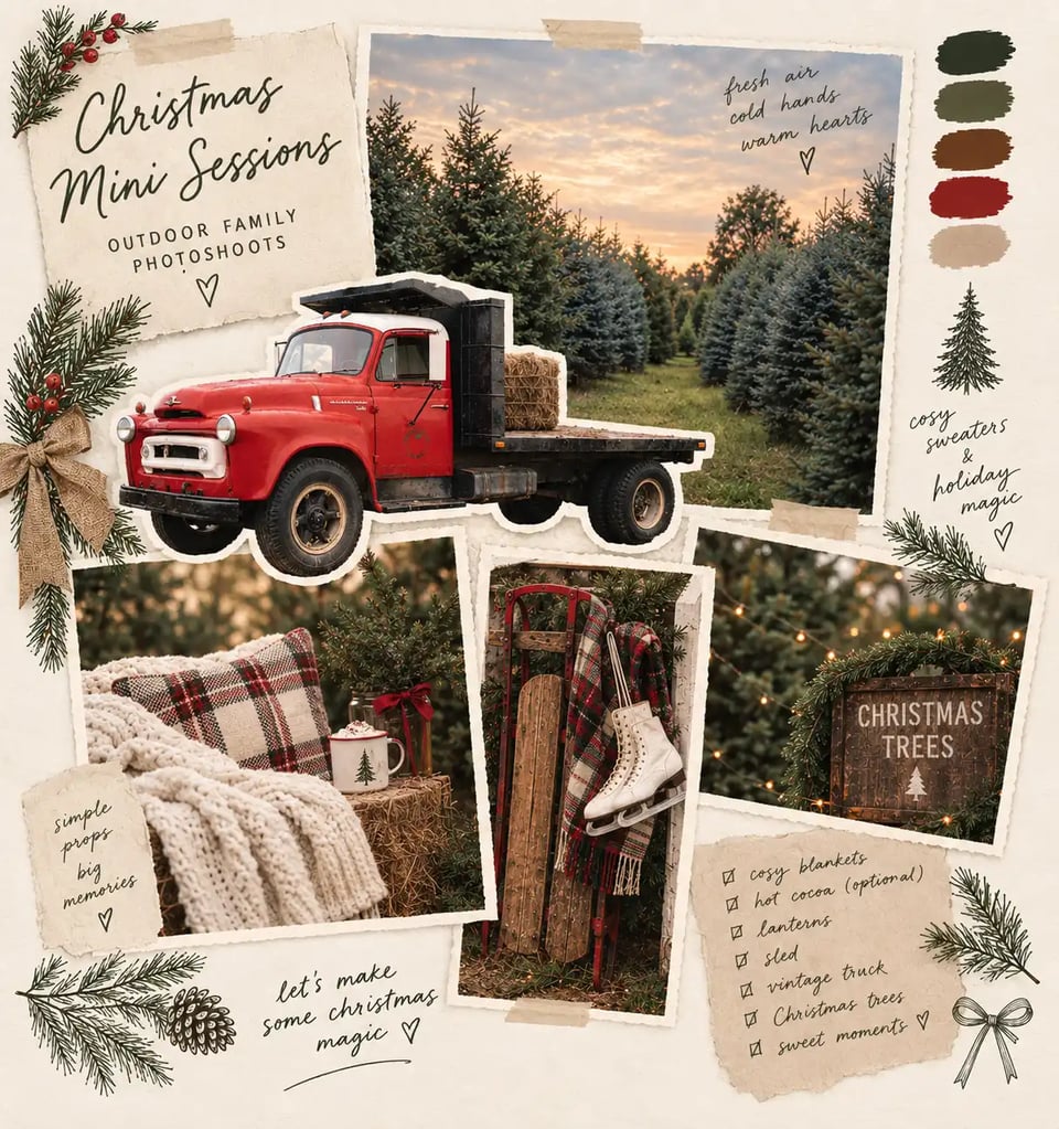Outdoors shoot collage inspo