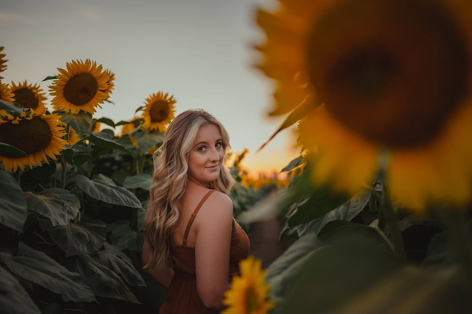 Alexis during a sunflower photography session