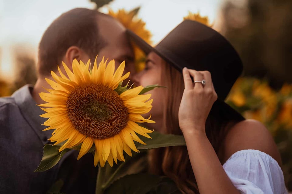 Lori Pridham during a sunflower photography session